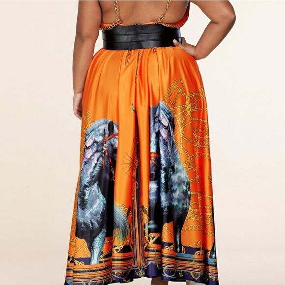 ❤️NEW L’atise by Amy Plus Size Stallion Print Maxi Dresses - Picture 11 of 13